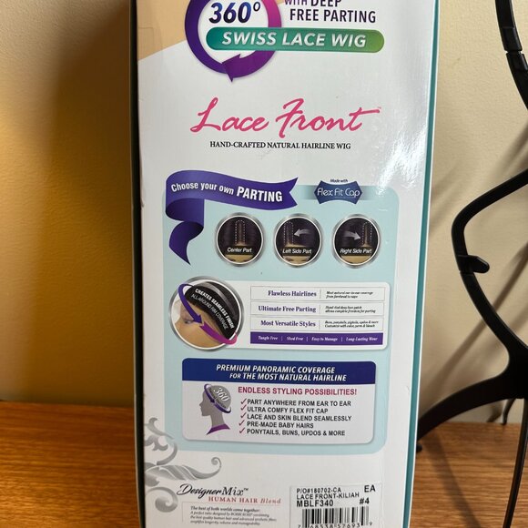 Bobbi Boss Swiss Lace Front Wig – Kiliah Style, Human Hair Blend, Color #4 - Picture 8 of 9